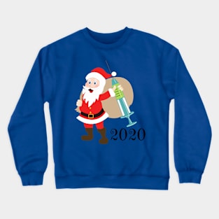 Santa 2020 delivering vaccine Crewneck Sweatshirt